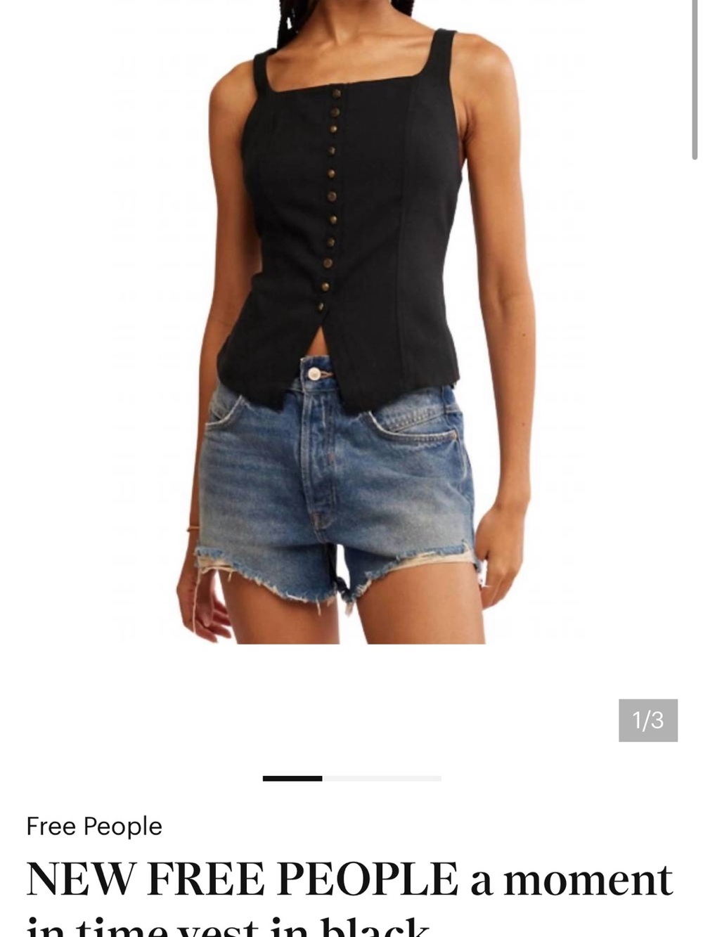 FREE PEOPLE a moment in time vest in black - Picture 4 of 4